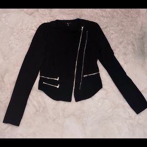 BLACK STRETCH MOTO JACKET